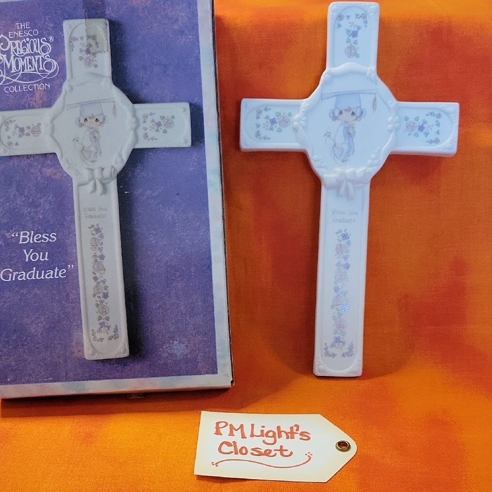 Precious Moments White Bless You Graduate Cross